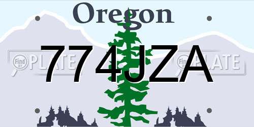 774JZA Oregon License Plate