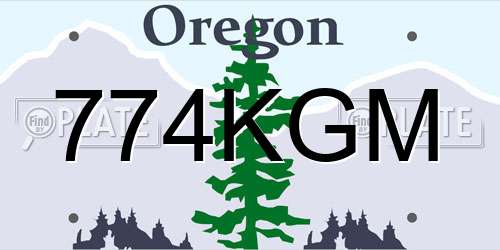 774KGM Oregon License Plate