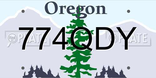 774QDY Oregon License Plate