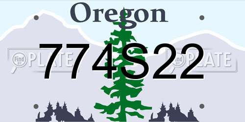 774S22 Oregon License Plate