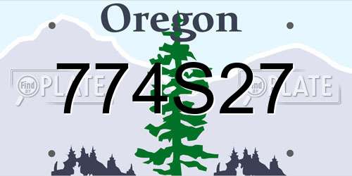 774S27 Oregon License Plate