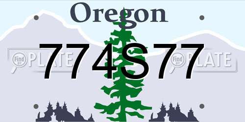 774S77 Oregon License Plate