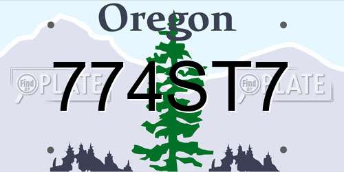 774ST7 Oregon License Plate