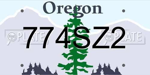 774SZ2 Oregon License Plate