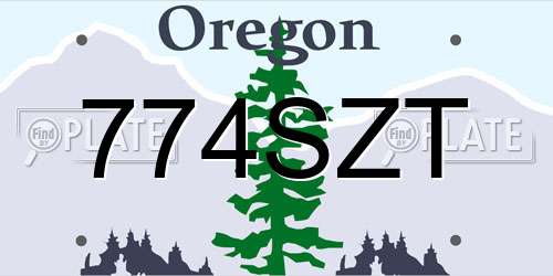 774SZT Oregon License Plate