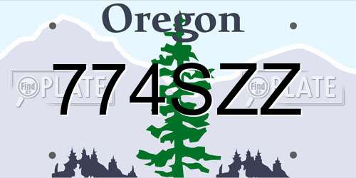 774SZZ Oregon License Plate