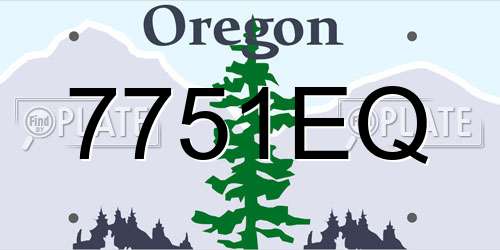 7751EQ Oregon License Plate
