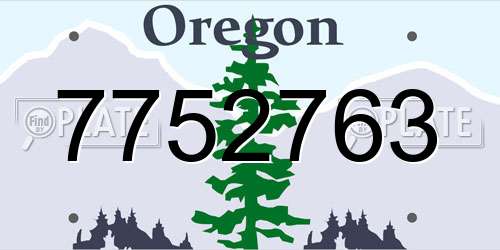 7752763 Oregon License Plate