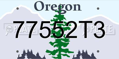 77552T3 Oregon License Plate
