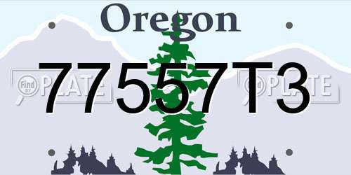 77557T3 Oregon License Plate