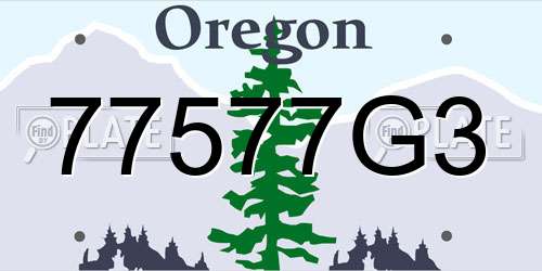 77577G3 Oregon License Plate