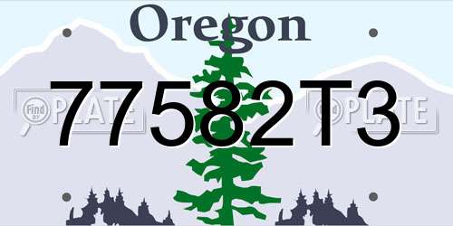 77582T3 Oregon License Plate