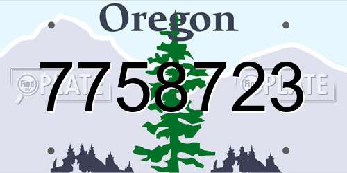 7758723 Oregon License Plate