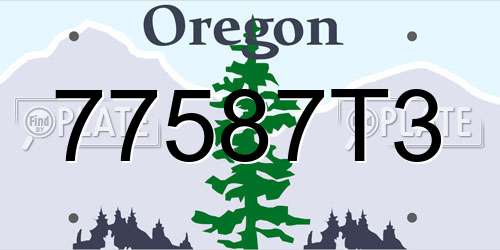 77587T3 Oregon License Plate