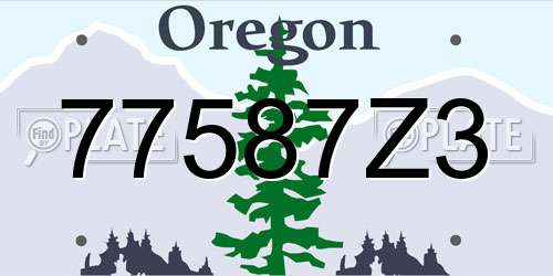 77587Z3 Oregon License Plate