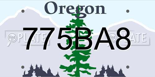 775BA8 Oregon License Plate