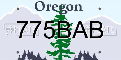 775BAB Oregon License Plate