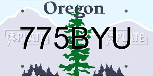 775BYU Oregon License Plate