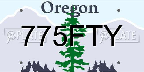 775FTY Oregon License Plate