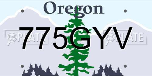 775GYV Oregon License Plate