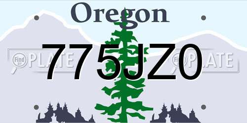 775JZ0 Oregon License Plate