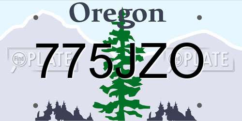 775JZO Oregon License Plate