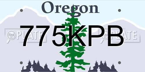 775KPB Oregon License Plate