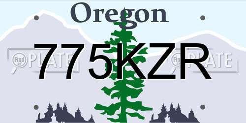 775KZR Oregon License Plate