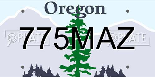 775MAZ Oregon License Plate