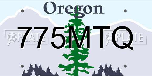 775MTQ Oregon License Plate