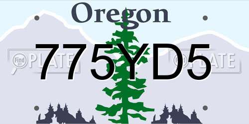 775YD5 Oregon License Plate