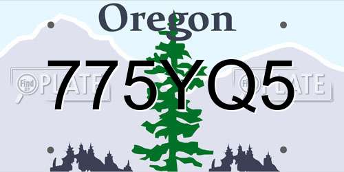 775YQ5 Oregon License Plate