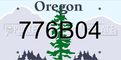 776B04 Oregon License Plate