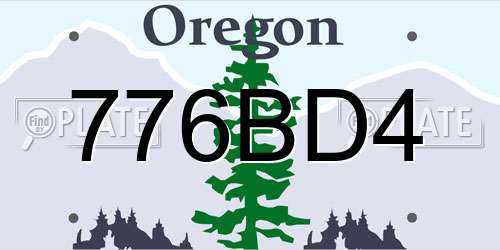 776BD4 Oregon License Plate