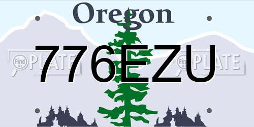 776EZU Oregon License Plate