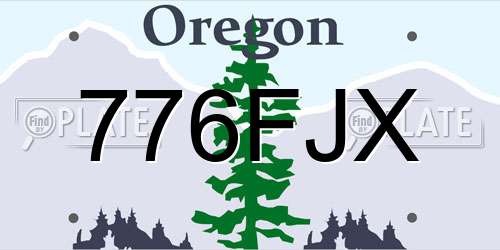 776FJX Oregon License Plate