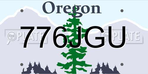 776JGU Oregon License Plate