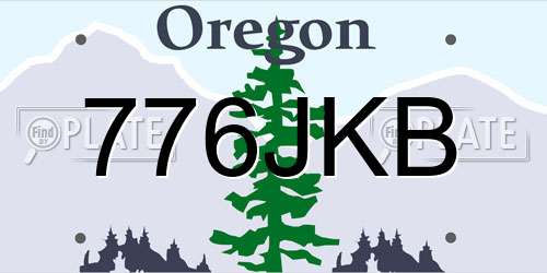 776JKB Oregon License Plate