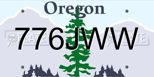 776JWW Oregon License Plate