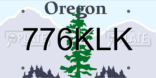 776KLK Oregon License Plate
