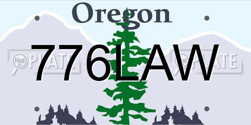 776LAW Oregon License Plate