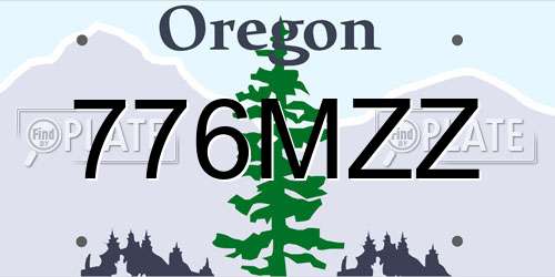 776MZZ Oregon License Plate
