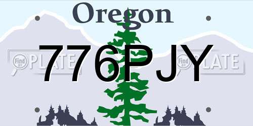 776PJY Oregon License Plate