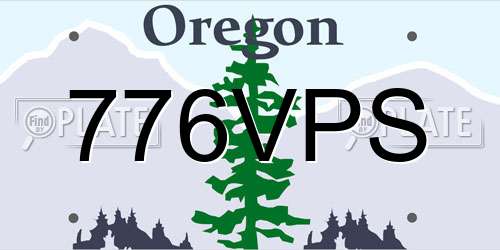 776VPS Oregon License Plate