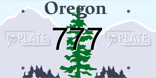 777 Oregon License Plate