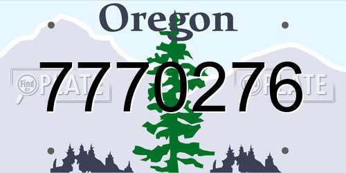 7770276 Oregon License Plate