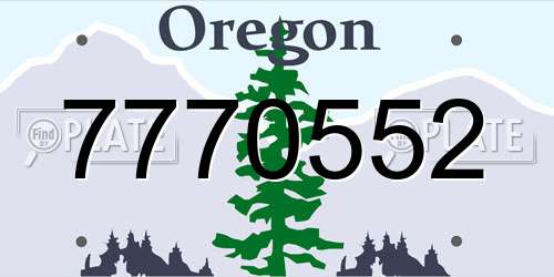 7770552 Oregon License Plate