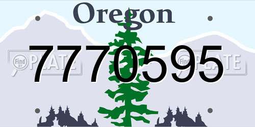 7770595 Oregon License Plate
