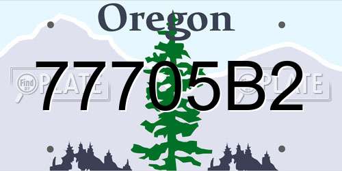 77705B2 Oregon License Plate