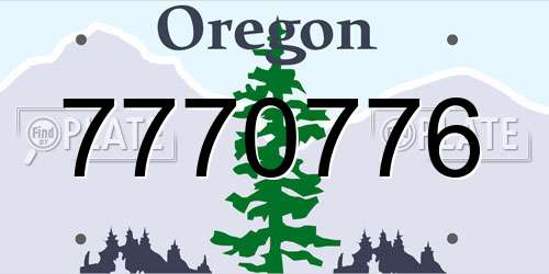 7770776 Oregon License Plate